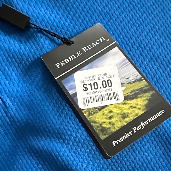 Pebble Beach Vibrant Blue Polo Golf Shirt - Picture 3 of 8